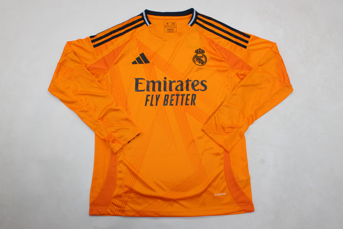 AAA Quality Real Madrid 24/25 Away Orange Long Soccer Jersey